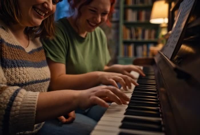 Manos sobre un piano