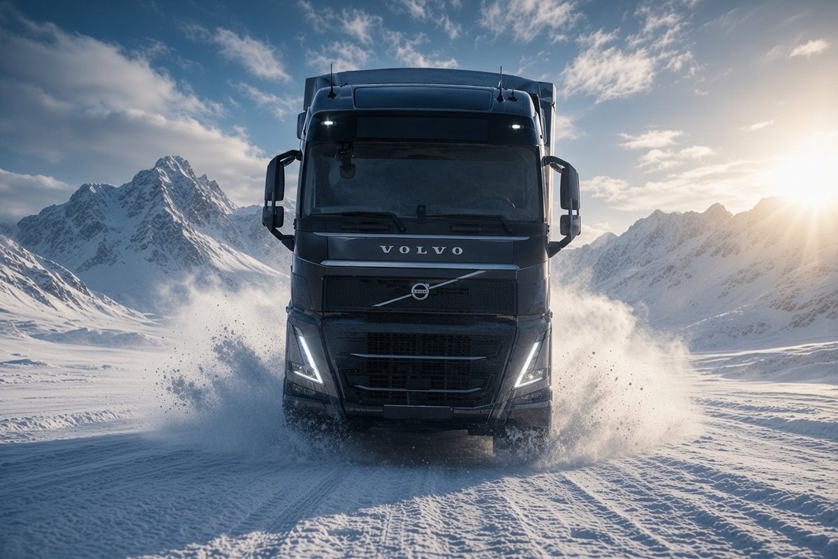 El mismo camión en la nieve