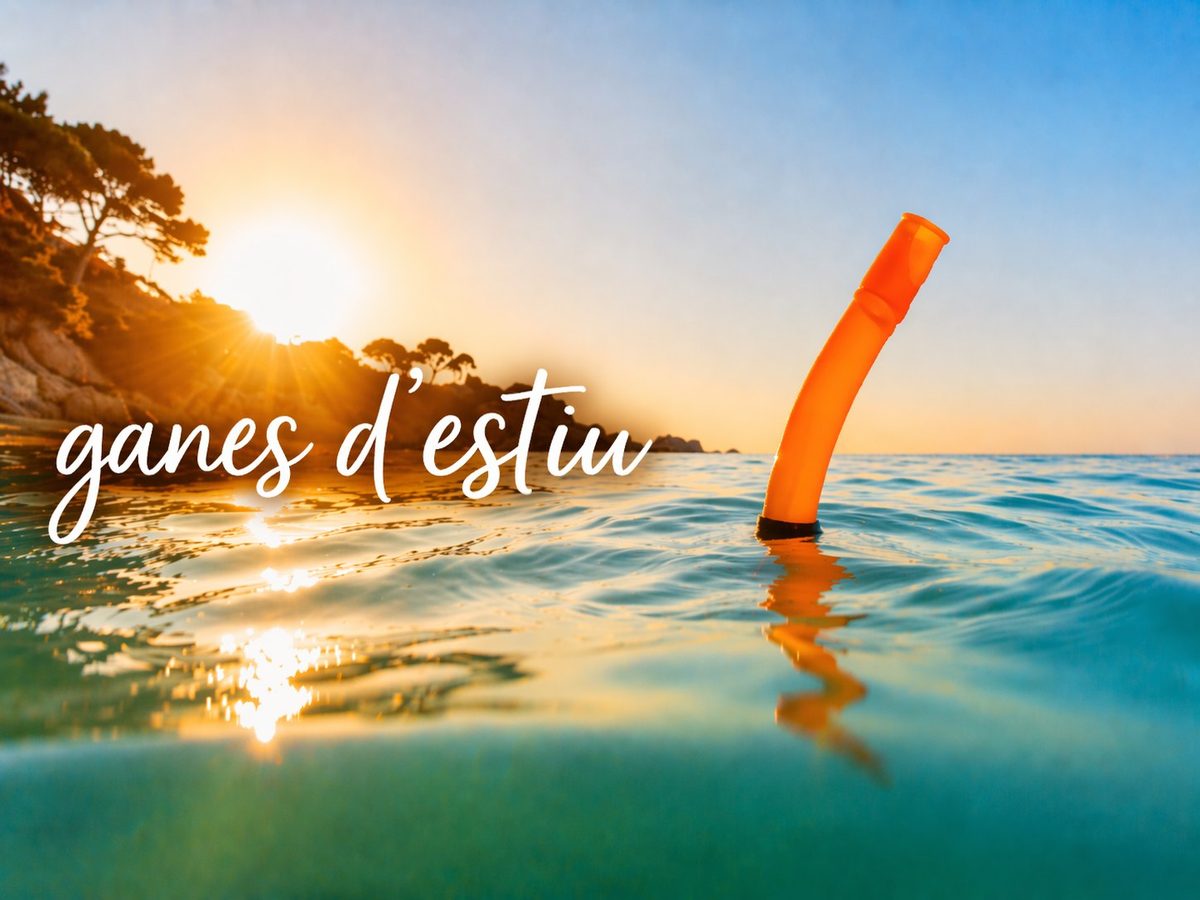 Gráfica de verano con el lema ganes d'estiu